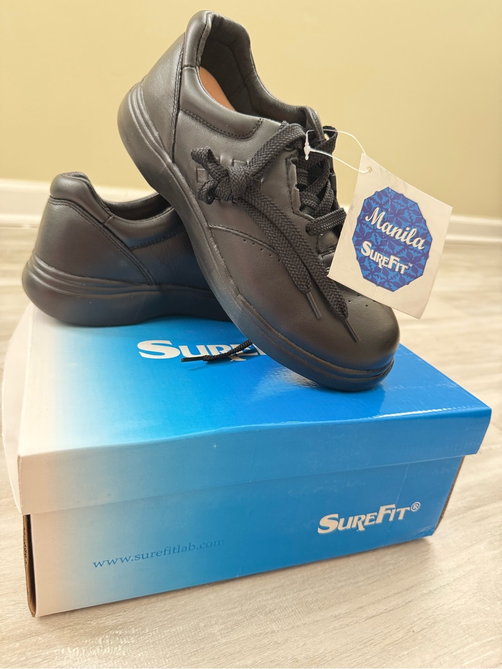 Sure Fit Black Men's Lace-Up Comfort Oxfords